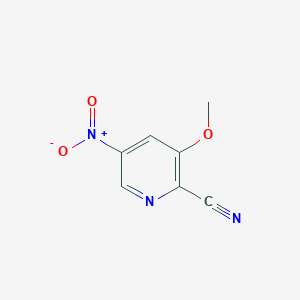 molecular formula C7H5N3O3 B3145429 3-甲氧基-5-硝基吡啶甲腈 CAS No. 573762-33-1