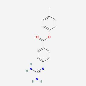 molecular formula C15H15N3O2 B3145463 p-Tolyl 4-guanidinobenzoate 