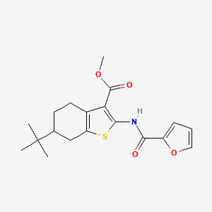molecular formula C19H23NO4S B3145469 Methyl 6-tert-butyl-2-(furan-2-carbonylamino)-4,5,6,7-tetrahydro-1-benzothiophene-3-carboxylate CAS No. 574723-38-9