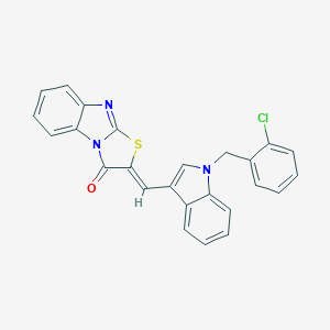 molecular formula C25H16ClN3OS B314547 2-{[1-(2-chlorobenzyl)-1H-indol-3-yl]methylene}[1,3]thiazolo[3,2-a]benzimidazol-3(2H)-one 