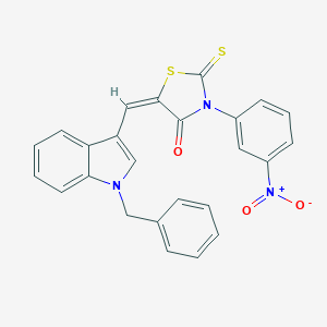 molecular formula C25H17N3O3S2 B314548 5-[(1-benzyl-1H-indol-3-yl)methylene]-3-{3-nitrophenyl}-2-thioxo-1,3-thiazolidin-4-one 