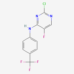 molecular formula C11H6ClF4N3 B3145491 (2-Chloro-5-fluoropyrimidin-4-yl)-(4-trifluoromethylphenyl)amine CAS No. 575473-53-9