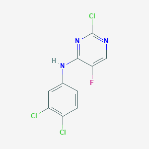 molecular formula C10H5Cl3FN3 B3145501 (2-Chloro-5-fluoropyrimidin-4-yl)-(3,4-dichlorophenyl)amine CAS No. 575473-57-3