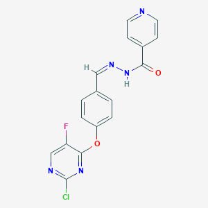 molecular formula C17H11ClFN5O2 B314554 N'-{4-[(2-chloro-5-fluoro-4-pyrimidinyl)oxy]benzylidene}isonicotinohydrazide 
