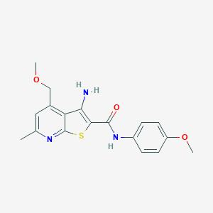 molecular formula C18H19N3O3S B314557 3-amino-4-(methoxymethyl)-N-(4-methoxyphenyl)-6-methylthieno[2,3-b]pyridine-2-carboxamide 