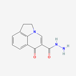 molecular formula C12H11N3O2 B3145623 6-oxo-1,2-dihydro-6H-pyrrolo[3,2,1-ij]quinoline-5-carbohydrazide CAS No. 57771-94-5