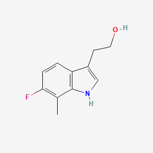 molecular formula C11H12FNO B3145665 1H-Indole-3-ethanol, 6-fluoro-7-methyl- CAS No. 57817-22-8