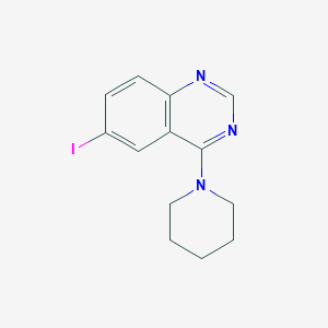 molecular formula C13H14IN3 B3145688 6-Iodo-4-(piperidin-1-yl)quinazoline CAS No. 578737-93-6