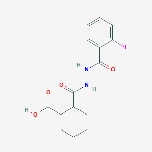 molecular formula C15H17IN2O4 B3145791 2-{[2-(2-Iodobenzoyl)hydrazino]carbonyl}cyclohexanecarboxylic acid CAS No. 581781-86-4