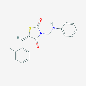 molecular formula C18H16N2O2S B314590 3-(Anilinomethyl)-5-(2-methylbenzylidene)-1,3-thiazolidine-2,4-dione 