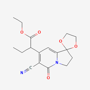 Ethyl 2-(6'-cyano-5'-oxo-2',3'-dihydro-5'h-spiro[1,3-dioxolane-2,1'-indolizin]-7'-yl)butanoate