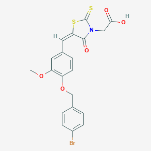 molecular formula C20H16BrNO5S2 B314596 [(5E)-5-{4-[(4-bromobenzyl)oxy]-3-methoxybenzylidene}-4-oxo-2-thioxo-1,3-thiazolidin-3-yl]acetic acid 