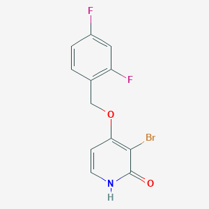 molecular formula C12H8BrF2NO2 B3145985 3-bromo-4-(2,4-difluorobenzyloxy)-1H-pyridin-2-one CAS No. 586373-59-3