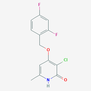 molecular formula C13H10ClF2NO2 B3145988 3-氯-4-(2,4-二氟苄氧基)-6-甲基-1H-吡啶-2-酮 CAS No. 586375-72-6