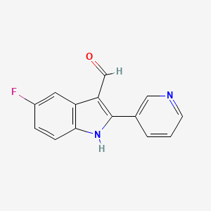 5-Fluoro-2-(pyridin-3-yl)-1H-indole-3-carbaldehyde