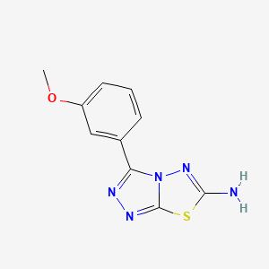 molecular formula C10H9N5OS B3146093 3-(3-Methoxyphenyl)-[1,2,4]triazolo[3,4-b][1,3,4]thiadiazol-6-amine CAS No. 588719-28-2