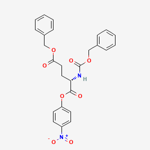 molecular formula C26H24N2O8 B3146108 5-O-Benzyl 1-O-(4-nitrophenyl) (2S)-2-(phenylmethoxycarbonylamino)pentanedioate CAS No. 5894-89-3