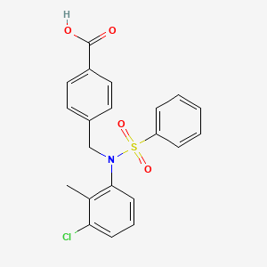 molecular formula C21H18ClNO4S B3146165 4-([(3-Chloro-2-methylphenyl)(phenylsulfonyl)amino]methyl)benzoic acid CAS No. 591744-39-7