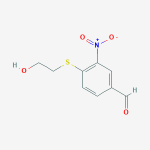 molecular formula C9H9NO4S B3146168 4-[(2-Hydroxyethyl)sulfanyl]-3-nitrobenzaldehyde CAS No. 591760-46-2