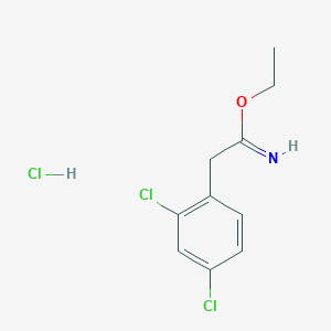 molecular formula C10H12Cl3NO B3146191 Ethyl 2-(2,4-dichlorophenyl)ethanecarboximidate hydrochloride CAS No. 5922-21-4
