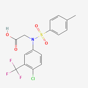 molecular formula C16H13ClF3NO4S B3146205 N-[4-chloro-3-(trifluoromethyl)phenyl]-N-[(4-methylphenyl)sulfonyl]glycine CAS No. 592471-10-8