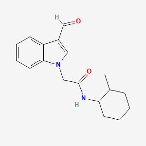 2-(3-formyl-1H-indol-1-yl)-N-(2-methylcyclohexyl)acetamide