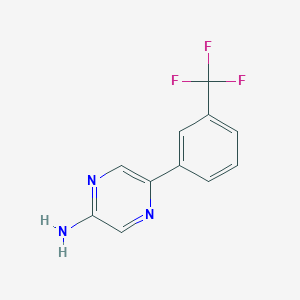 molecular formula C11H8F3N3 B3146261 5-[3-(Trifluoromethyl)phenyl]pyrazin-2-amine CAS No. 59489-74-6