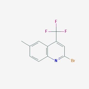 molecular formula C11H7BrF3N B3146339 2-Bromo-6-methyl-4-(trifluoromethyl)quinoline CAS No. 596845-29-3