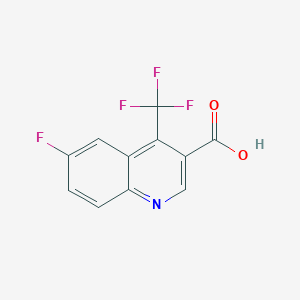 molecular formula C11H5F4NO2 B3146343 6-氟-4-(三氟甲基)喹啉-3-羧酸 CAS No. 596845-53-3