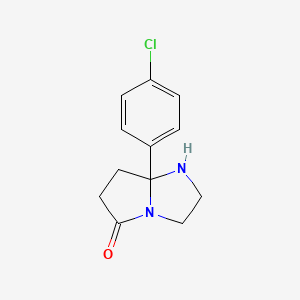 molecular formula C12H13ClN2O B3146411 7a-(4-chlorophenyl)-hexahydro-1H-pyrrolo[1,2-a]imidazolidin-5-one CAS No. 5983-76-6