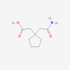 molecular formula C9H15NO3 B3146497 2-[1-(2-Amino-2-oxoethyl)cyclopentyl]acetic acid CAS No. 60143-00-2