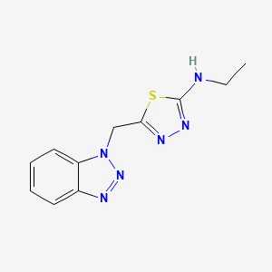 molecular formula C11H12N6S B3146564 (5-Benzotriazol-1-ylmethyl-[1,3,4]thiadiazol-2-yl)-ethyl-amine CAS No. 603097-80-9