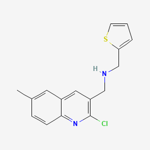 molecular formula C16H15ClN2S B3146565 (2-Chloro-6-methyl-quinolin-3-ylmethyl)-thiophen-2-ylmethyl-amine CAS No. 603098-13-1