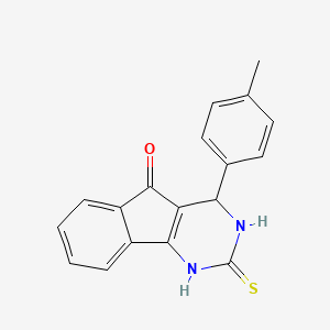 molecular formula C18H14N2OS B3146636 4-(4-methylphenyl)-2-thioxo-1,2,3,4-tetrahydro-5H-indeno[1,2-d]pyrimidin-5-one CAS No. 60477-76-1