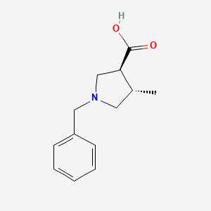 molecular formula C13H17NO2 B3146648 (3S,4S)-1-Benzyl-4-methylpyrrolidine-3-carboxylic acid CAS No. 604798-83-6