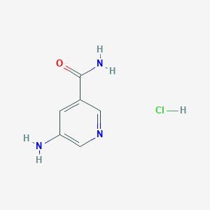 molecular formula C6H8ClN3O B3146677 5-Aminopyridine-3-carboxamide;hydrochloride CAS No. 60524-52-9