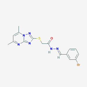 molecular formula C16H15BrN6OS B314671 N'-(3-bromobenzylidene)-2-[(5,7-dimethyl[1,2,4]triazolo[1,5-a]pyrimidin-2-yl)sulfanyl]acetohydrazide 