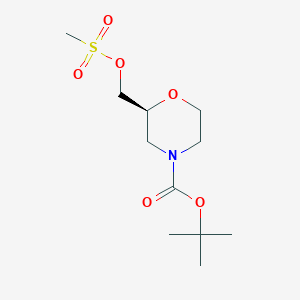molecular formula C11H21NO6S B3146716 (S)-tert-butyl 2-((methylsulfonyloxy)methyl)morpholine-4-carboxylate CAS No. 606139-90-6