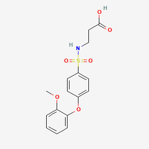 molecular formula C16H17NO6S B3146737 3-((4-(2-甲氧基苯氧基)苯基)磺酰胺基)丙酸 CAS No. 606944-94-9