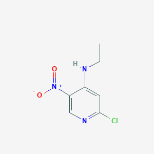 molecular formula C7H8ClN3O2 B3146755 2-chloro-N-ethyl-5-nitropyridin-4-amine CAS No. 607373-89-7