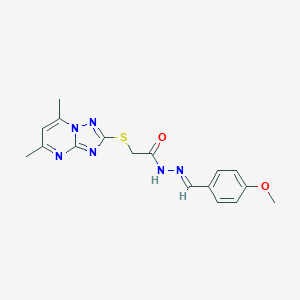 2-[(5,7-dimethyl[1,2,4]triazolo[1,5-a]pyrimidin-2-yl)sulfanyl]-N'-(4-methoxybenzylidene)acetohydrazide