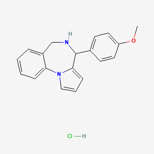 molecular formula C19H19ClN2O B3146781 4-(4-Methoxyphenyl)-5,6-dihydro-4H-pyrrolo-[1,2-a][1,4]benzodiazepine hydrochloride CAS No. 60794-64-1