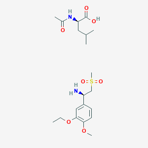 (R)-1-(3-ethoxy-4-methoxyphenyl)-2-(methylsulfonyl)ethanamine (R)-2-acetamido-4-methylpentanoate