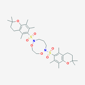 molecular formula C33H48N2O8S2 B314686 2,6-bis[(2,2,5,7,8-pentamethyl-3,4-dihydro-2H-chromen-6-yl)sulfonyl]-1,7,2,6-dioxadiazonane 