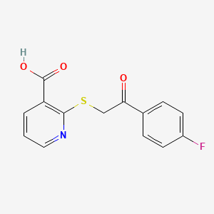 molecular formula C14H10FNO3S B3146895 2-{[2-(4-Fluorophenyl)-2-oxoethyl]thio}nicotinic acid CAS No. 610281-79-3