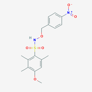 molecular formula C17H20N2O6S B314690 N-({4-nitrobenzyl}oxy)-4-methoxy-2,3,6-trimethylbenzenesulfonamide 