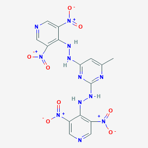 molecular formula C15H12N12O8 B314695 2,4-Bis(2-{3,5-bisnitro-4-pyridinyl}hydrazino)-6-methylpyrimidine 