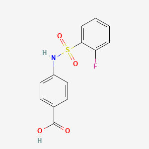 molecular formula C13H10FNO4S B3146973 4-[(2-fluorophenyl)sulfonylamino]benzoic Acid CAS No. 612041-67-5