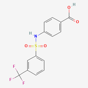 molecular formula C14H10F3NO4S B3147036 4-((3-(Trifluoromethyl)phenyl)sulfonamido)benzoic acid CAS No. 613657-61-7