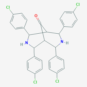 molecular formula C31H24Cl4N2O B314705 2,4,6,8-Tetrakis(4-chlorophenyl)-3,7-diazabicyclo[3.3.1]nonan-9-one 